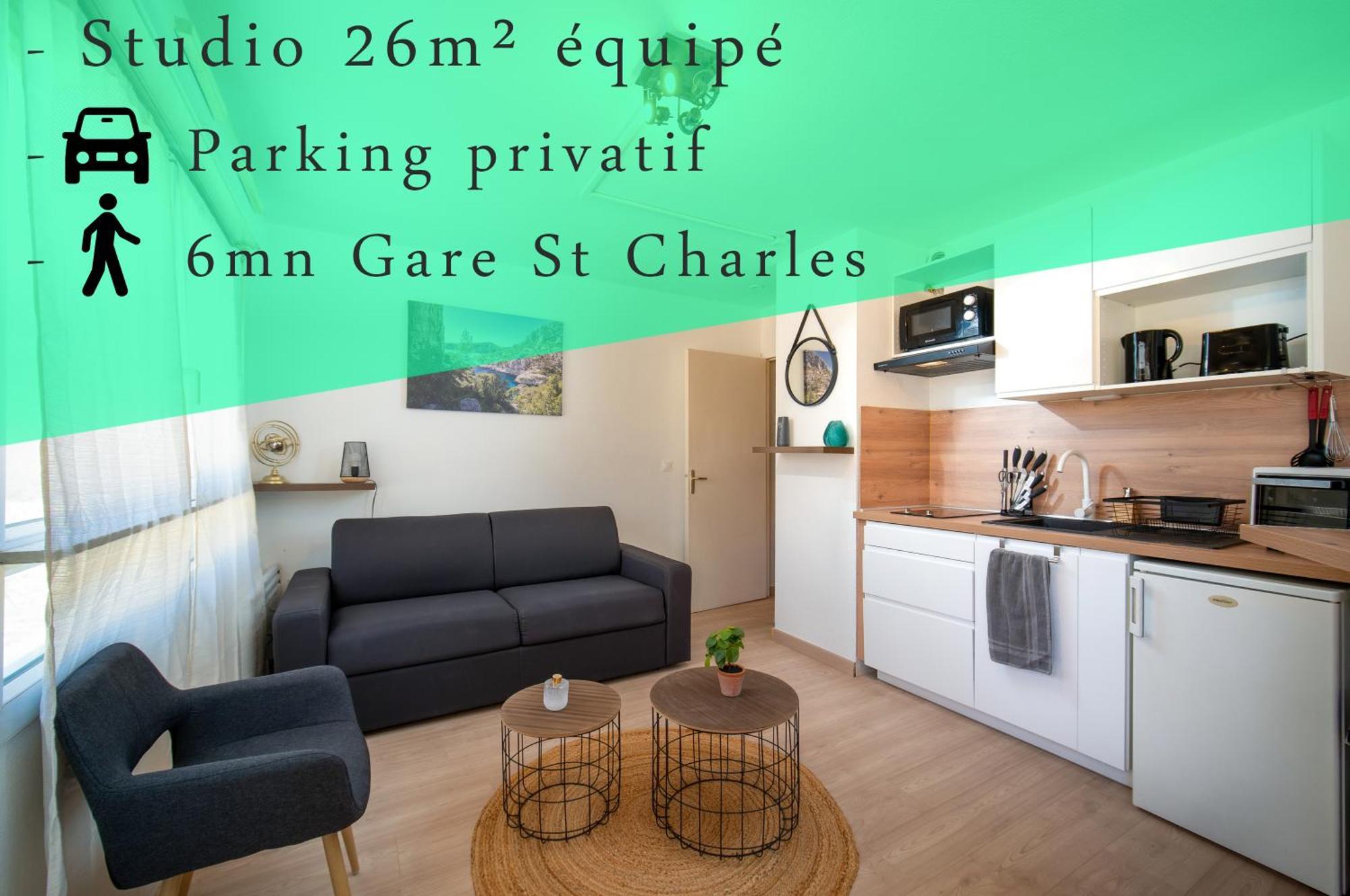 Climatise Avec Parking A 6min A Pied De La Gare St Charles Apartment *